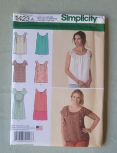Simplicity Sewing Pattern 1423 Misses Short Sleeve Dress Top Size XXS- XXL UNCUT - Picture 1 of 4