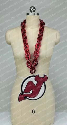 New NHL New Jersey Devils BIG Fan Chain RED Necklace Foam MI USA Cover