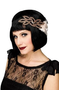 Brand New 1920's Flapper Headband Costume Accessory - Grey - Picture 1 of 2