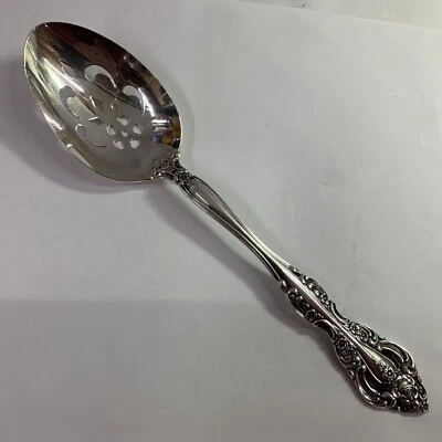 Столовые приборы Oneida Sterling, Michelangelo, сервировочная ложка с прорезями, 8 1/4 дюйма - Изображение 1 из 4