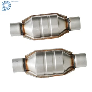 83166 For Chevy Silverado 1500 GMC Ford 2PCS 2.5" Universal Catalytic Converter - Picture 1 of 9