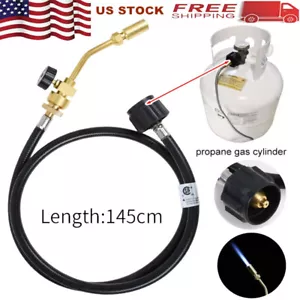 Mapp Propane Gas Tank Turbo Torch Hose w/ Adapter Brazing Soldering Welding Tool - Picture 1 of 9