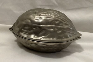 Vintage Silver Metal Walnut Shaped Nut Cracker 5” - Picture 1 of 12