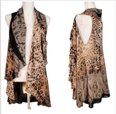 Fato de banho feminino COVER UP cardigã aberto TÚNICA xale envoltório de ombros alto/baixo - Imagem 1 de 4