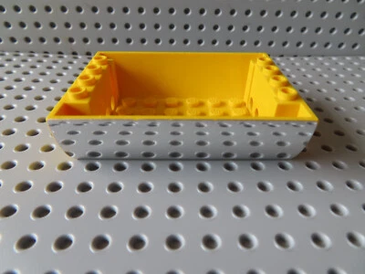 Lego 1 x Zylinder Box Rumpf Wanne 45410pb01 gelb chrom silber  6x8x2  4654 - Bild 1 von 2