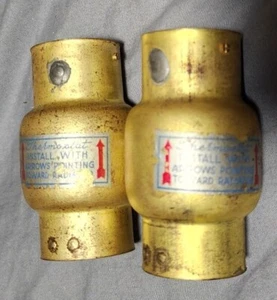 2 Vintage Inline Thermostat Ford Car Hot Rod 1 5/16" - Picture 1 of 5