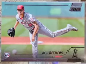 2022 Topps Stadium Club Black Parallel #208 Reid Detmers RC Los Angeles Angels - Picture 1 of 2