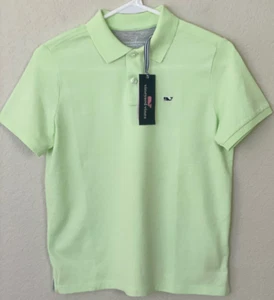 NWT VINEYARD VINES Boys M 12-14 Pique Polo Short Sleeve Shirt Green READ - Picture 1 of 11