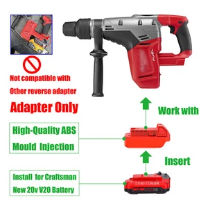 1x Adapter for Craftsman 20v V20 Slider Battery To for Milwaukee M18 Type Tools - Picture 1 of 9