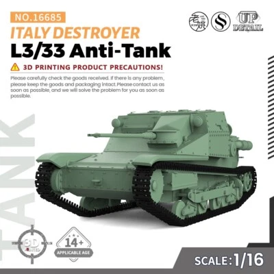 SSMODEL WOT SS16685 V1.9 1/16 Military Model Kit Italy L3/33 Anti-Tank Destroyer - Image 1 of 4