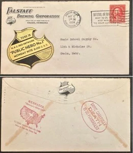 US #634 Omaha, Nebr Natl air mail week slogan cancel May 12,1938(last day of  *d - Picture 1 of 3