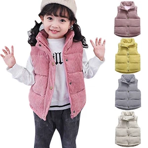 Toddler Boys Girls Winter Vest Fleece Fuzzy Sleeveless Coat Outerwear Pockets - Picture 1 of 21