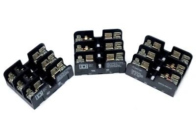 Paquete de 3 portafusibles cuadrado D 3 polos 30 amperios 600 V 3003308052 nuevo stock antiguo Foto 1 de 4