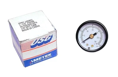 USG P500K, Pressure Gauge, 0-30psi, Face 1.5 Inch, 1/8" NPT Back Mount  - Image 1 of 2