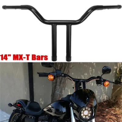 Manillar Rise 14" barras MX-T para Harley Dyna Softail Fat Boy Heritage Classic Foto 1 de 4