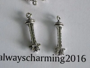 12 -  "SEATTLE SPACE NEEDLES" - CHARMS FOR NFL SEATTLE SEAHAWK FOOTBALL JEWELRY - Picture 1 of 2