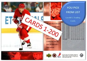 2003-04 Upper Deck UD Hockey Base Cards (1-200)  - U-Pick From List - Picture 1 of 399