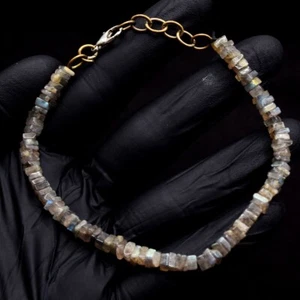 Superb Pattern Amazing Flash Labradorite 44.00 Cts  Beaded Bracelet VK 44 E640 - Picture 1 of 3