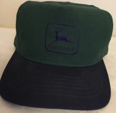 Sombrero John Deere Verde De Colección Hecho en EE. UU. Logo Delantero Ajustable Trasero Adulto Hombres Granja Foto 1 de 4