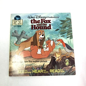 Vintage 1981 Disney Der Fuchs und der Hund Mitlesebuch und Schallplatte - Bild 1 von 12