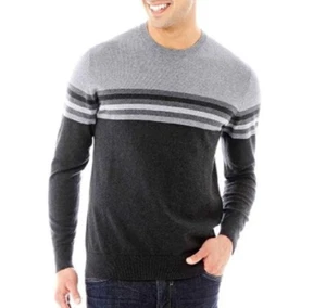 Claiborne Triple-Striped Cotton-Cashmere Sweater Size XXL NEW Msrp $50.00 - Picture 1 of 1