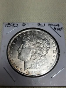 1890 $1 Morgan Silver Dollar Uncirculated - Picture 1 of 2