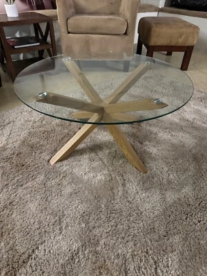 Mesa de centro moderna de vidrio Baxton Studio Lida - NUEVA en caja Foto 1 de 4