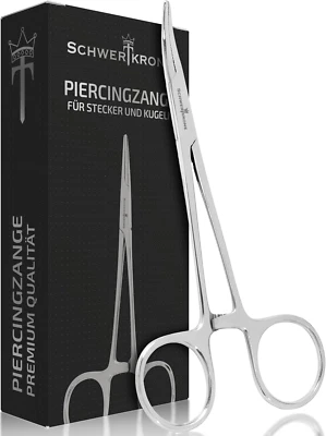 SCHWERTKRONE Piercingzange Verriegelungszange Für Ohrstecker Und Kugeln 14 Cm - Bild 1 von 4