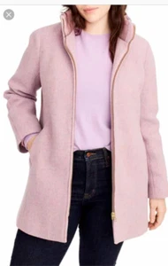 $350 J.CREW LODGE WOOL COAT Heather Cotton Candy Light Pink/purple 00 2P 8 - Picture 1 of 9