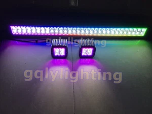 Barra de luz LED todoterreno 14/20/22/32/42/50 pulgadas y cápsulas de 3 pulgadas con kit de halo RGB Chasing - Imagen 1 de 24