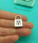Tiffany & Co. Very Rare Silver Initial Letter 'W' Lock Padlock Pendant Charm