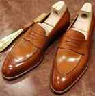 Handmade Premium Quality Tan Pure Leather Slip On Party Wear Dress Men's Shoes