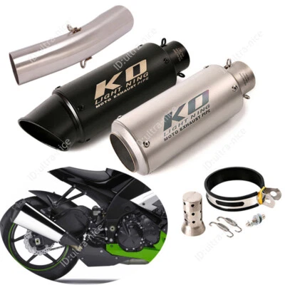 Tubo de escape 51 mm puntas silenciador acero para Kawasaki Ninja ZX-10R 2008 2009 2010 Foto 1 de 4