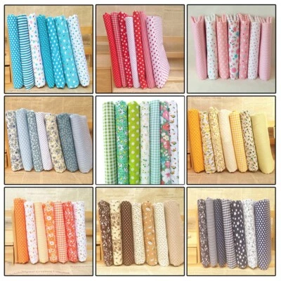 7Stk Baumwolle Stoffreste Kinder Patchwork Stoffe Stoffpaket Nähen DIY 25*25cm - Bild 1 von 4