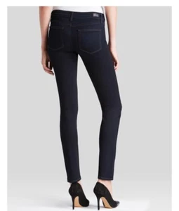 Brand New PAIGE Transcend Skyline Skinny Jeans In Mona Dark Blue Size UK 6 £190 - Picture 1 of 3