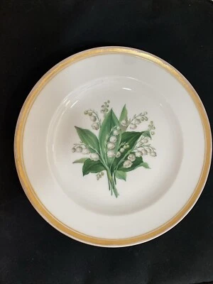 "PLACA K P M VINTAGE CON BORDE TONO DORADO 8,25"" Diámetro LIRIO INGLÉS" Foto 1 de 4