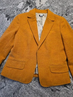 J Crew Blazer Womens Size 10 Yellow  Orange  Wool Gold Classic Lined Jacket N33 - Image 1 of 4