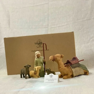 Willow Tree nativity figures Shepherd and Stable Animals_26105