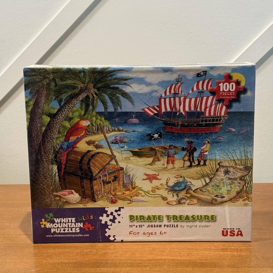 New White Mountain Jigsaw Puzzle Pirate Treasure 100-piece For Ages 6+ Sealed - Image 1 of 4