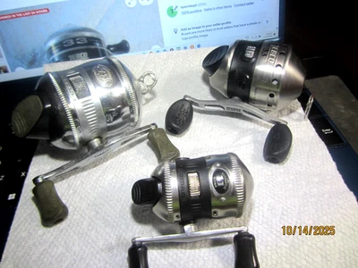 Lot of 3 Zebco Spincast Reels : 733, 33, and 11 Micro-All Excellent - Image 1 of 4