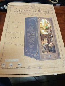 DIY BIBLIOTHEK VON BÜCHERN 3D Holzpuzzle LED Licht Modellbausatz Buchstütze Dekoration - Bild 1 von 18