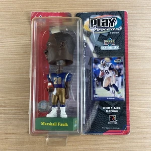 Cabeza de Bobble de Cubierta Superior 2001 Marshall Faulk Play Makers NFL Fútbol Coleccionable - Imagen 1 de 15