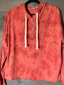 GAP Cropped Pullover Hoodie Größe Large Batikmischung rosa 1/4 Frontreißverschluss neu mit Etikett - Bild 1 von 11