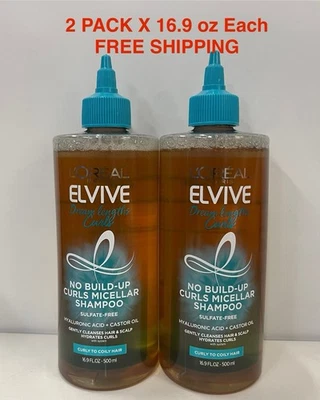 L'Oreal Paris Elvive Dream Lengths Curls No Build-Up Micellar Shampoo 2 PACK - Image 1 of 4
