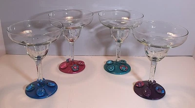 Hand Made Art Glass Margarita Martini Glasses (Set of 4) - Image 1 of 4