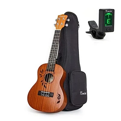  Ukelele de Concierto Uke Guitarra Acústica Hawaiana 23 Pulgadas 18 Trastes Caoba UK-24F Foto 1 de 4