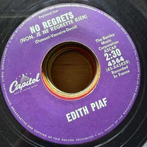 Edith Piaf - No Regrets / Exodus 45RPM VG R49 - Imagen 1 de 2