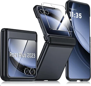 Für Motorola Razr Plus 2023 Hülle, Integrierter Displayschutz Razr+ 2023, Schwarz  - Bild 1 von 9