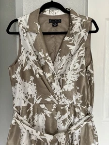 Jessica Howard Women’s Dress 14 Floral Sleeveles Fit And Flare White Gray Lady - Picture 1 of 18