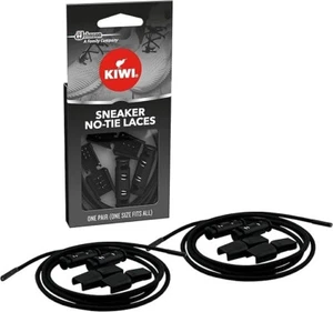 KIWI Sneaker No-Tie Shoe Laces Black One Size Fits All 1 Pair - Picture 1 of 3